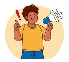 Man holding megaphone vector