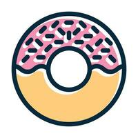 Donuts Vector Thick Line Filled Dark Colors