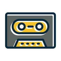 Cassette Player Vector Thick Line Filled Dark Colors