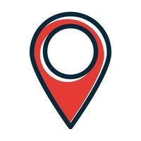 Location Pin Vector Thick Line Filled Dark Colors