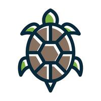 Turtle Vector Thick Line Filled Dark Colors