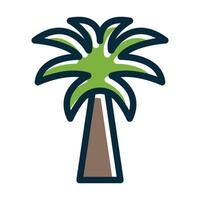 Palm tree Vector Thick Line Filled Dark Colors