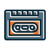 Tape Recorder Vector Thick Line Filled Dark Colors