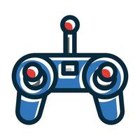 Joystick Vector Thick Line Filled Dark Colors