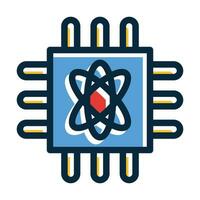 Quantum Computing Vector Thick Line Filled Dark Colors