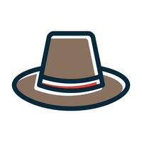 Hat Vector Thick Line Filled Dark Colors