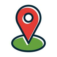 Map Pointer Vector Thick Line Filled Dark Colors