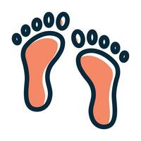 Footprint Vector Thick Line Filled Dark Colors