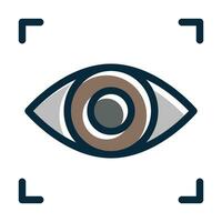 Eye Scan Vector Thick Line Filled Dark Colors