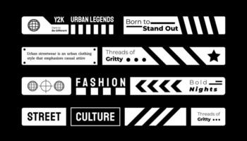 Slogan strip for design. With Street, Urban, Hip Hop and Y2K Style. Suitable for screen printing designs for t-shirts, hoodies, jackets and others vector