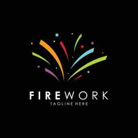 Logo Template of Sparkling Fireworks on Party Celebration vector