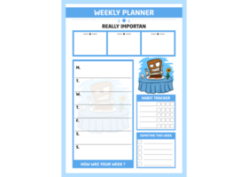 ADHD Planner - Weekly Planner With Farmer Killer Eating Steak Theme png