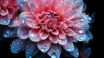 A pink flower with water droplets on it, Generative AI photo