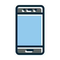 Mobile Phone Vector Thick Line Filled Dark Colors