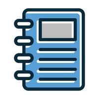 Notebook Vector Thick Line Filled Dark Colors