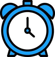 a blue alarm clock on a white background vector