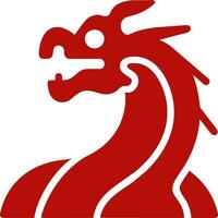 a red dragon head with a white background vector