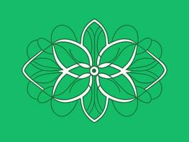 a green background with a white flower vector