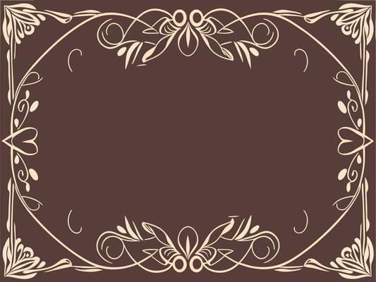 a decorative frame with a floral design on a brown background