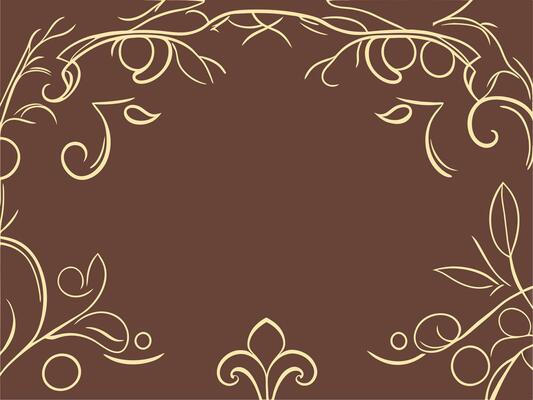 a decorative frame with a floral design on a brown background