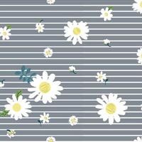 Grey and sky blue floral textile design vector