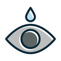 Eye Drop Vector Thick Line Filled Dark Colors