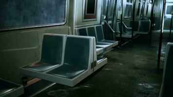 Empty seats inside a metro train video