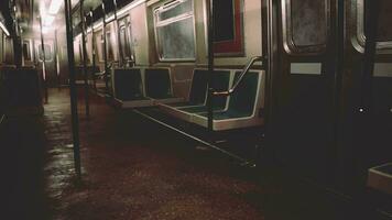 An empty train car in a metro underground station video