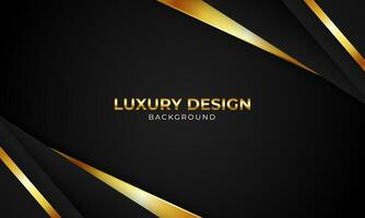 modern luxury dark overlapping background with golden lines triangle premium design vector