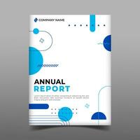 Modern annual report business cover book template geometric design vector