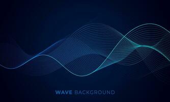 Abstract modern blue wave line style technology digital background vector