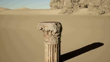 uma pedra coluna dentro a meio do uma deserto video