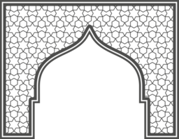 islamique Cadre avec cambre et ornement. Ramadan porte pour mariage invitation conception. Oriental décoration png