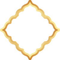 Islamic golden frame shape. Ramadan window with ornament. Oriental decoration design. Arabian traditional element and sign. png