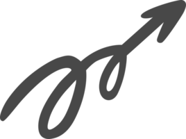 Doodle arrow. Hand drown lines and curve scribbles. Sketch of abstract pointer in different shape png