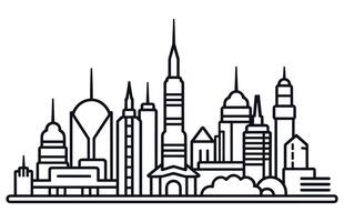 Kuala Lumpur cityscape line art style vector illustration, Trendy template with Kuala Lumpur city buildings and landmarks in line style.