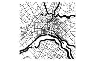 Black and white vector city map of London with well organized separated layers.