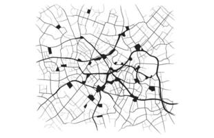 Black and white vector city map of London with well organized separated layers.