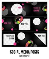 Social media square template vector