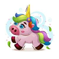 Cute unicorn illustration vector