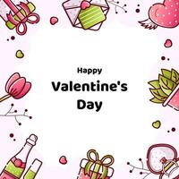 Valentines day lineal vector frame