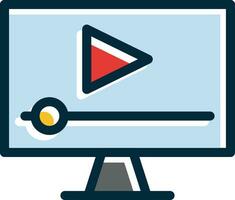 Video Vector Thick Line Filled Dark Colors