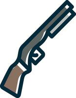 Gun Vector Thick Line Filled Dark Colors