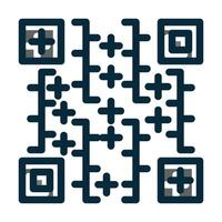 Qr Code Vector Thick Line Filled Dark Colors