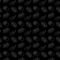 Fast food vector seamless pattern