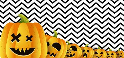 Halloween cartoon pumpkin background vector