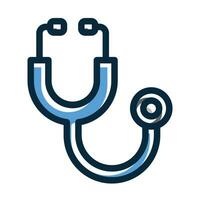 Stethoscope Vector Thick Line Filled Dark Colors