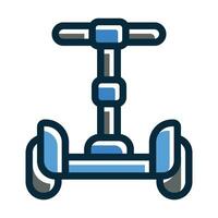 Segway Vector Thick Line Filled Dark Colors