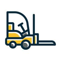 Forklift Vector Thick Line Filled Dark Colors