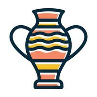 Vase Vector Thick Line Filled Dark Colors